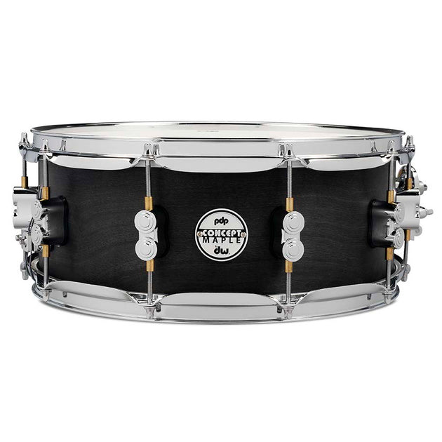 PDP Concept Maple 5.5x14 Snare Drum 10-Ply w/ Black Wax Finish & Chrome  Hardware - Satin Black