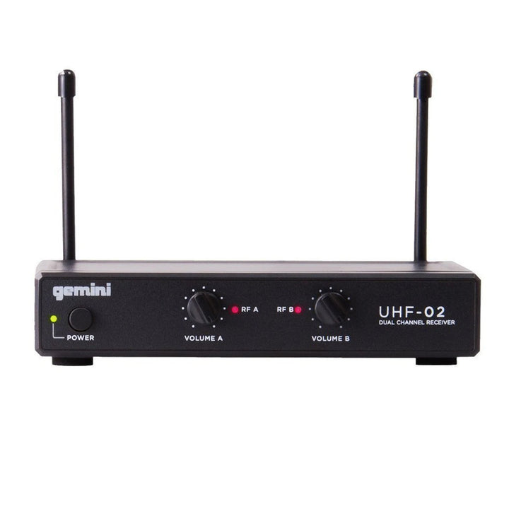 Gemini UHF-02HL Dual-Channel UHF Wireless Microphone System - Lavalier / Headset (S12 517.6+521.5)