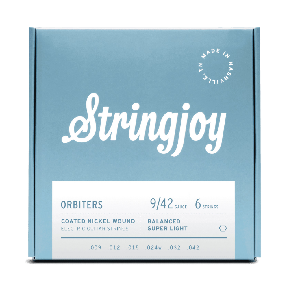 Stringjoy Orbiters | Balanced Super Light Gauge (9-42) Coated Nickel Wound Electric Guitar Strings