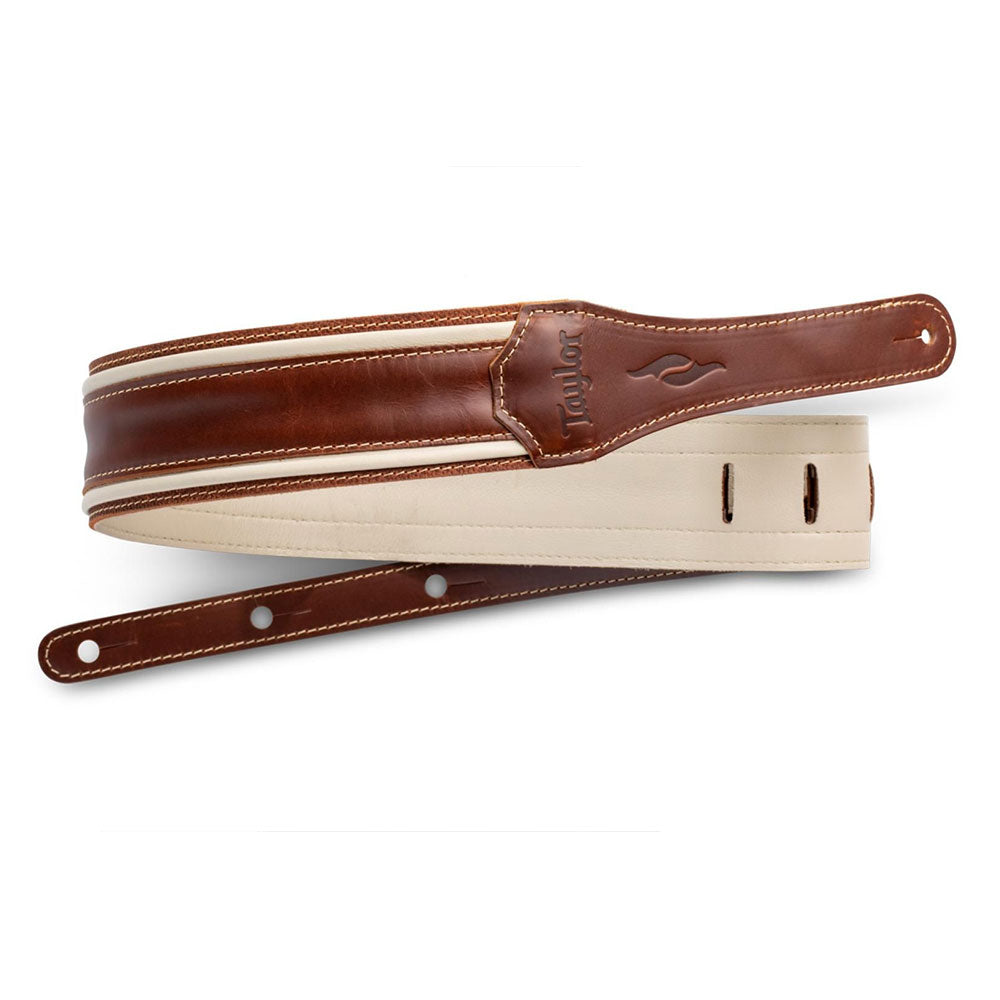 Taylor Element 2.5" Leather Guitar Strap - Brown/Cream