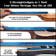 MusicNomad TRI-BEAM-3-IN-1 3-in-1 Straight Edge Tool w/ 17.6in/12in/6.5in Sides