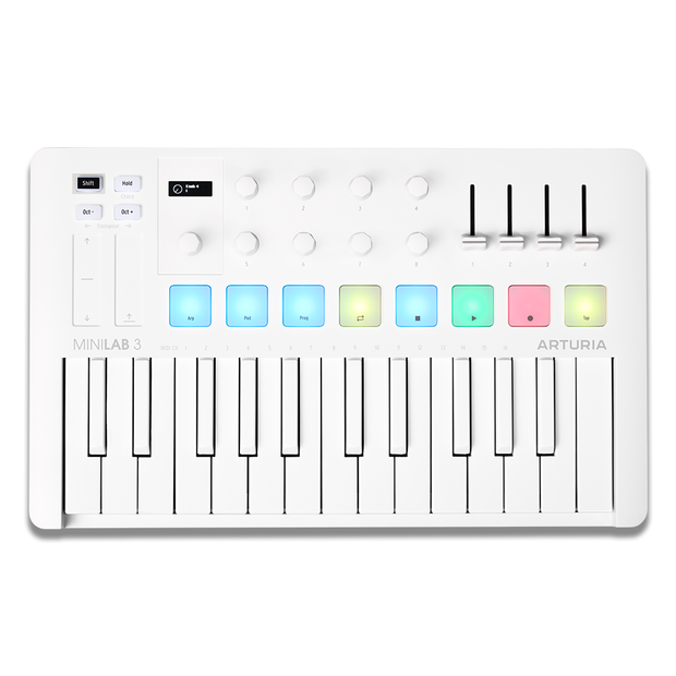 Arturia MiniLab 3 Compact MIDI Keyboard & Pad Controller -  LTD Edition Alpine White