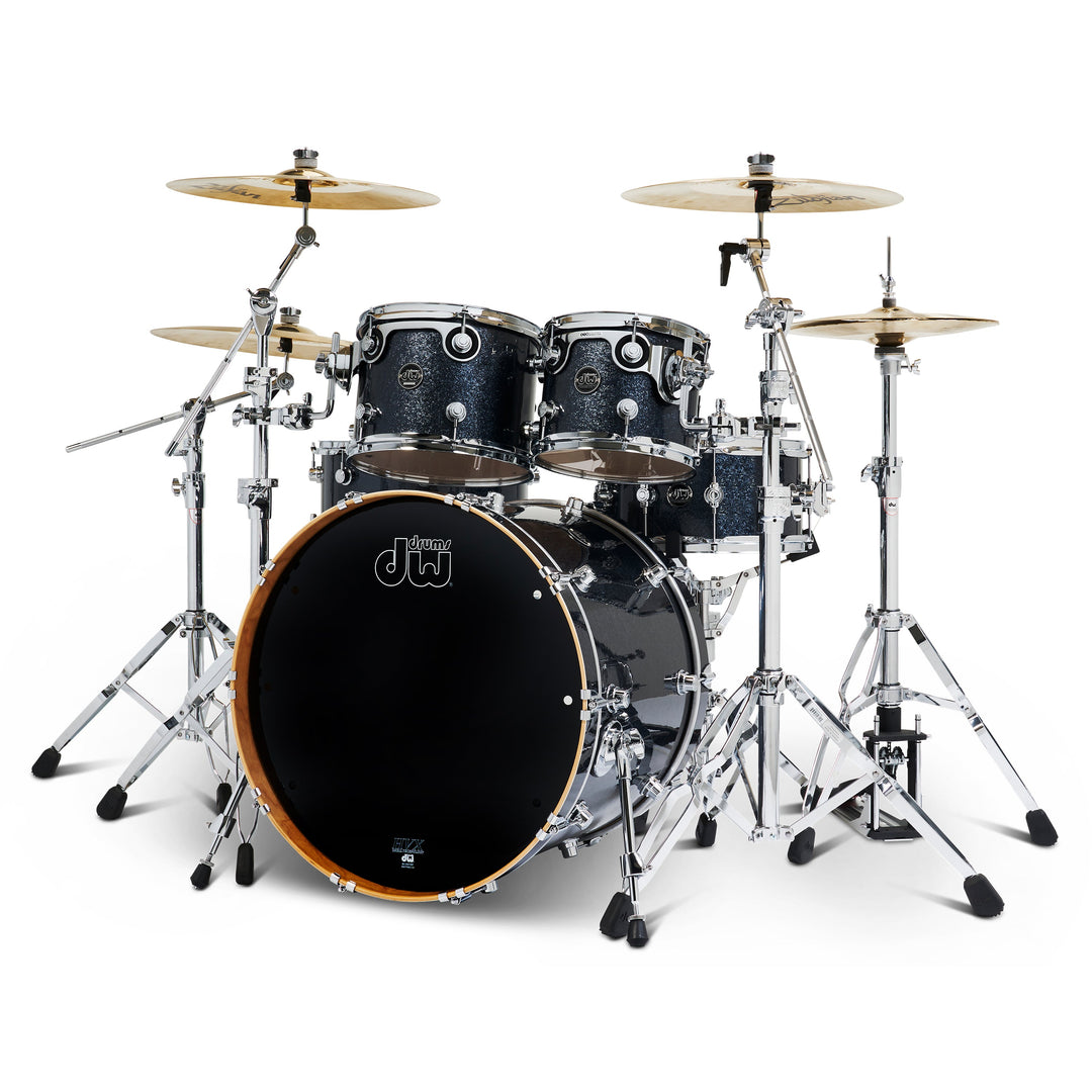 Dw Drktpfc04aabs-c 4-piece Limited Cherry Shell Pack - Black Sparkle 22/10/12/16