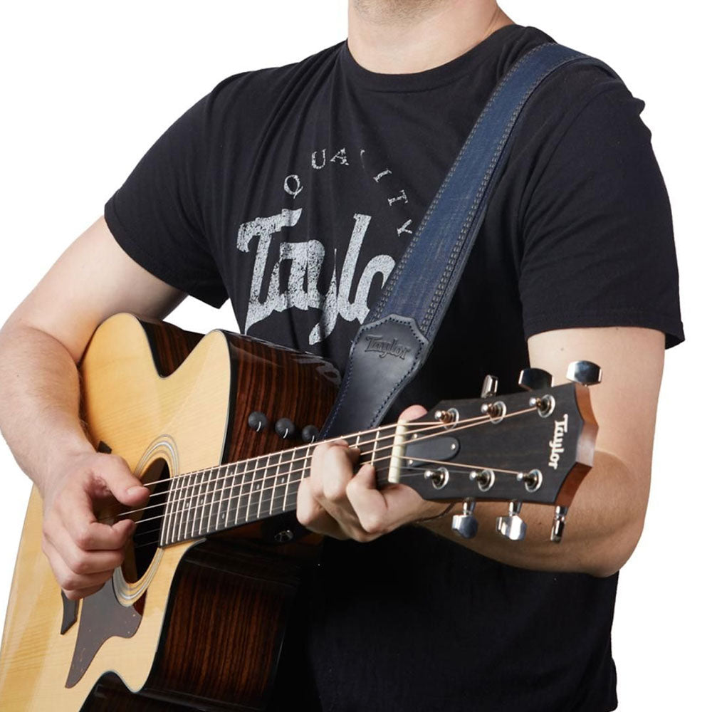 Taylor Blue Denim 2.5" Guitar Strap - Navy Edge
