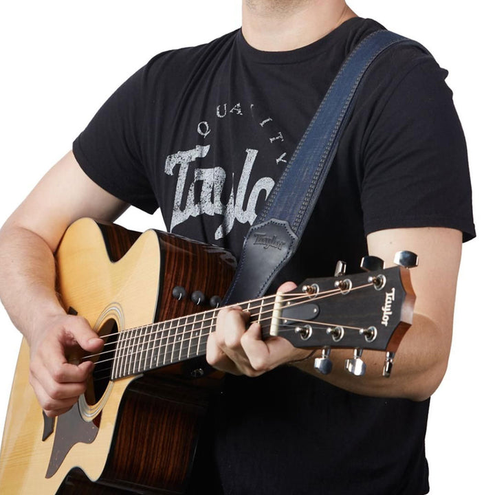 Taylor Blue Denim 2.5" Guitar Strap - Navy Edge