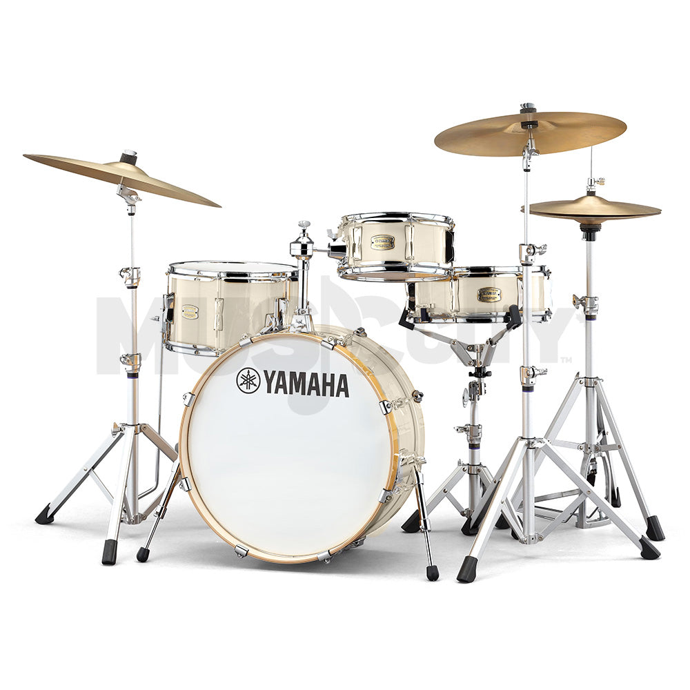 Yamaha SBX0F4H3 - Stage Custom Hip 4-Piece Drum Kit w/ Hardware (10x5, 3x8, 20x8, 13x5, HW3 Hardware) - Classic White