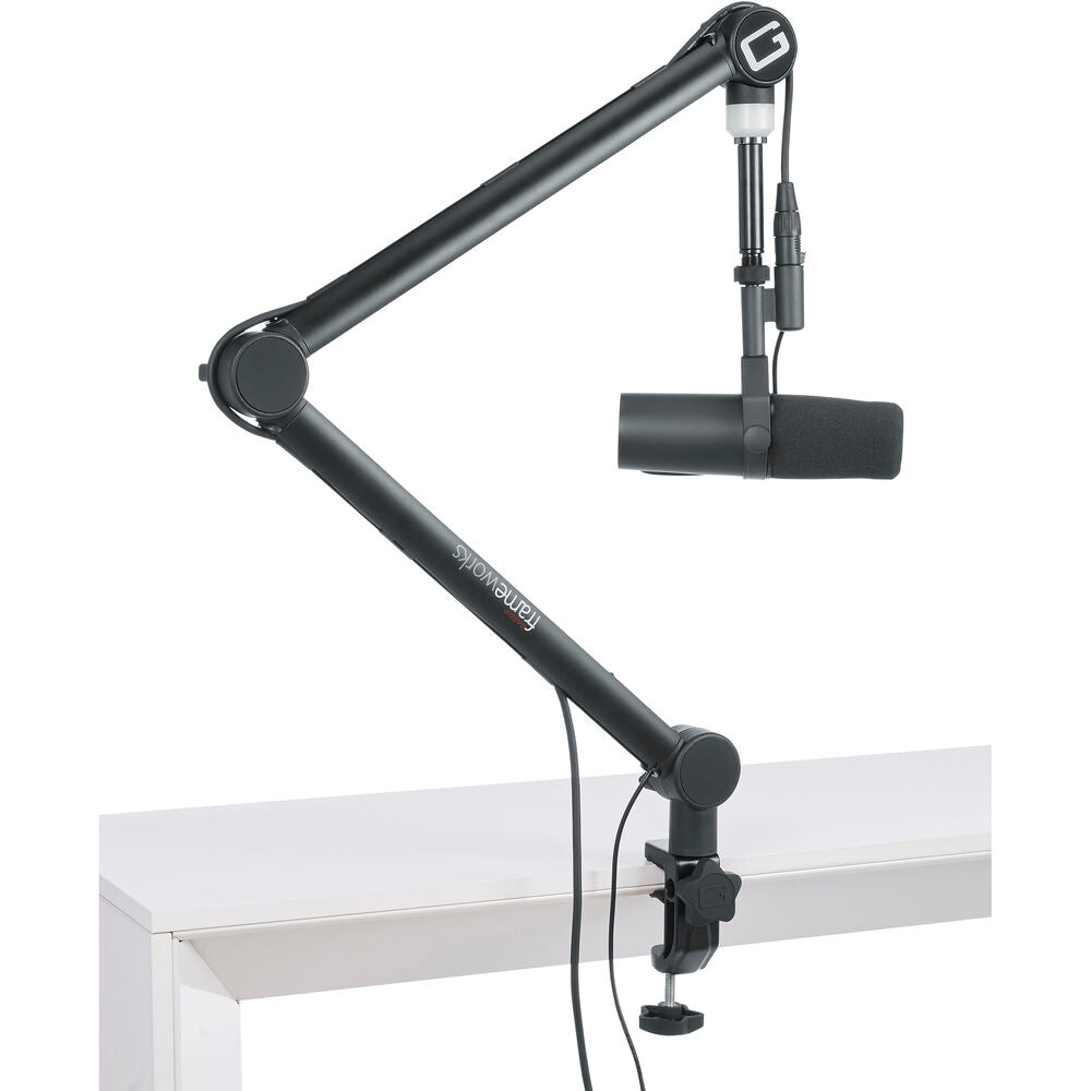 Gator Professional Broadcast Boom Mic Stand with LED Light