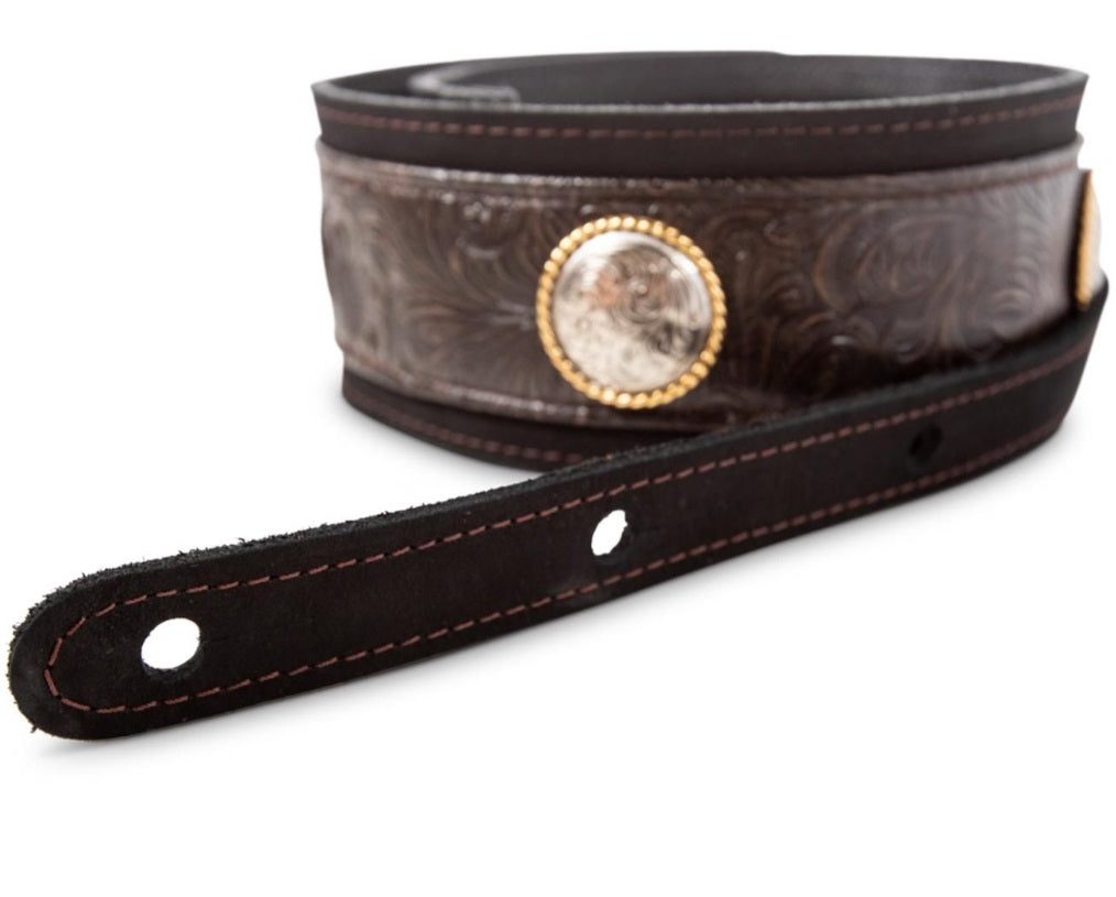 Taylor Grand Pacific Strap,Blk Lthr/Ni Concho,3"