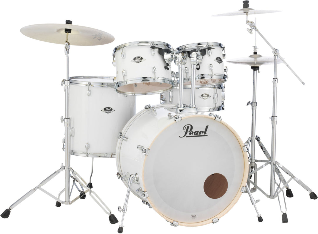 Pearl Export Exx 5-piece Drumkit & Hardware in Pure White W/ Zildjian Cymbal Pack & Throne - Exx725zpc33â€t1