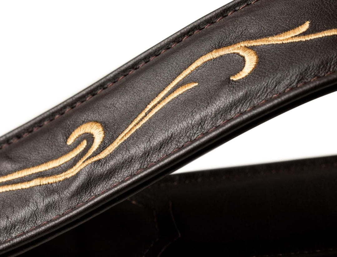 Taylor Spring Vine Strap,Choc Brn Embroided,2.5"