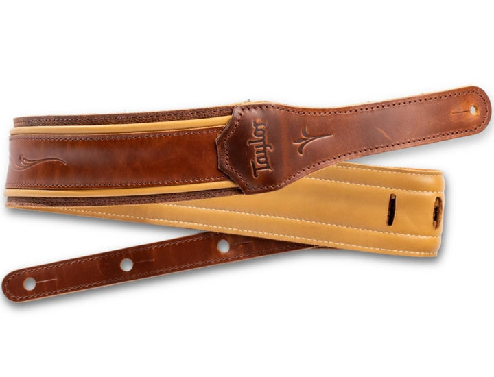 Taylor Spring Vine Strap,Med Brown Leather,2.5" Brown,Butterscotch Trim