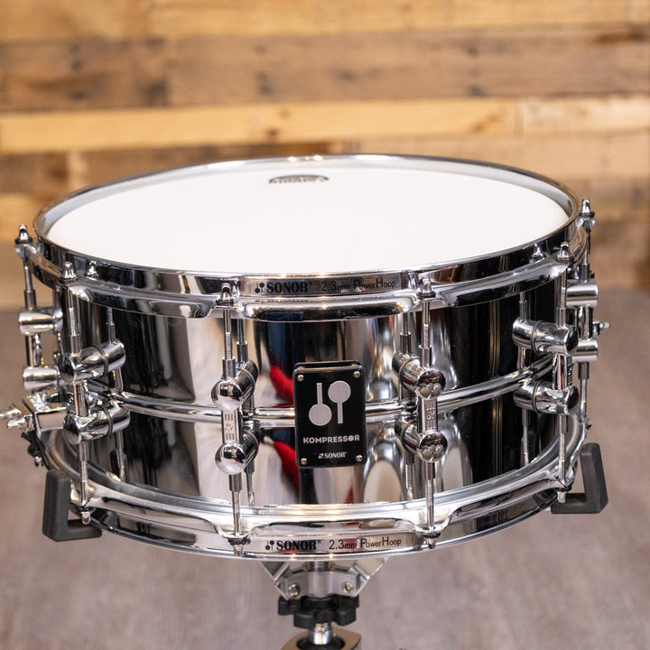 Sonor Kompressor Snare Drum 14x6.5 Inch, Steel, Chrome