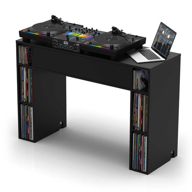 Glorious Modular Mix Station DJ Table w/ Record Storage - Black