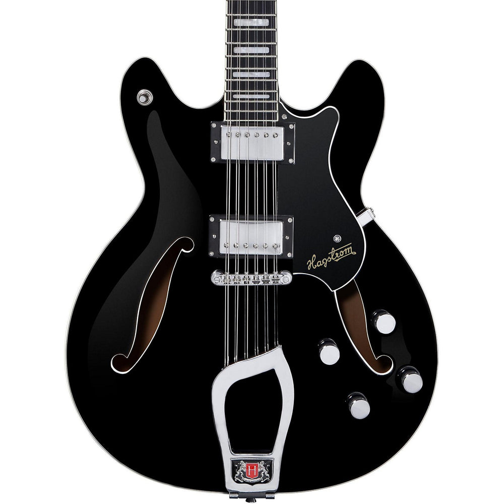 Hagstrom Vikdlbari-l-blk Viking Dlx Electric Guitar - Black Gloss - Lh