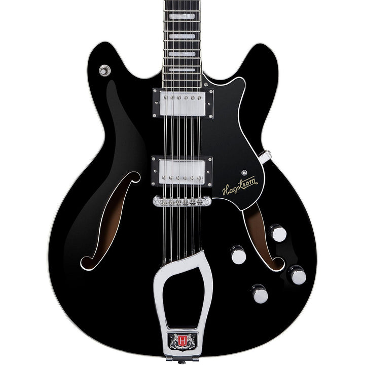 Hagstrom Vikdlbari-l-blk Viking Dlx Electric Guitar - Black Gloss - Lh