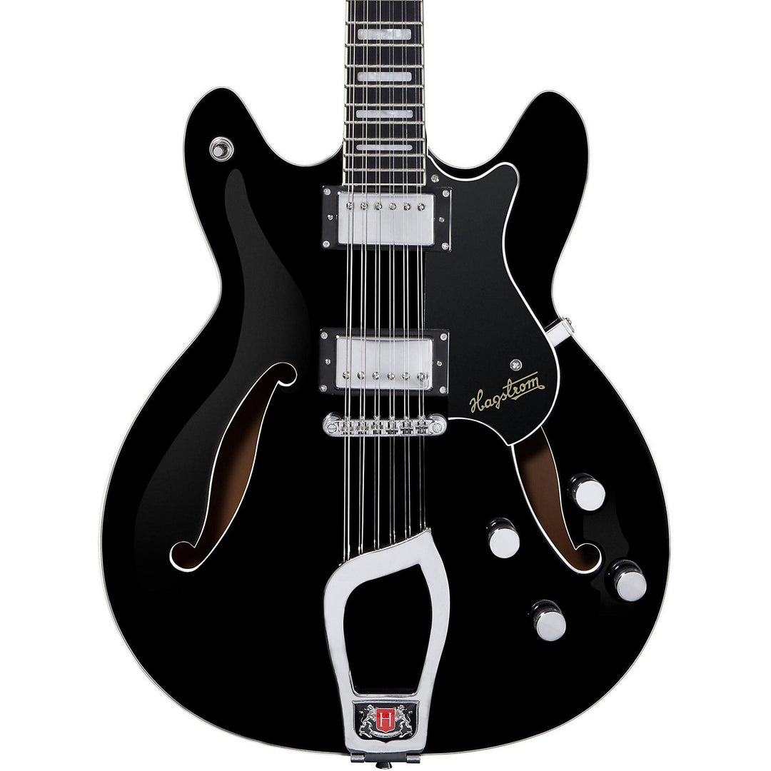 Hagstrom Vidlxbari-blk Viking Dlx Electric Guitar - Black Gloss