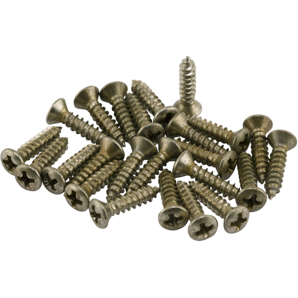 Fender Road Worn Pickguard/Control Plate Screws (24) - Nickel