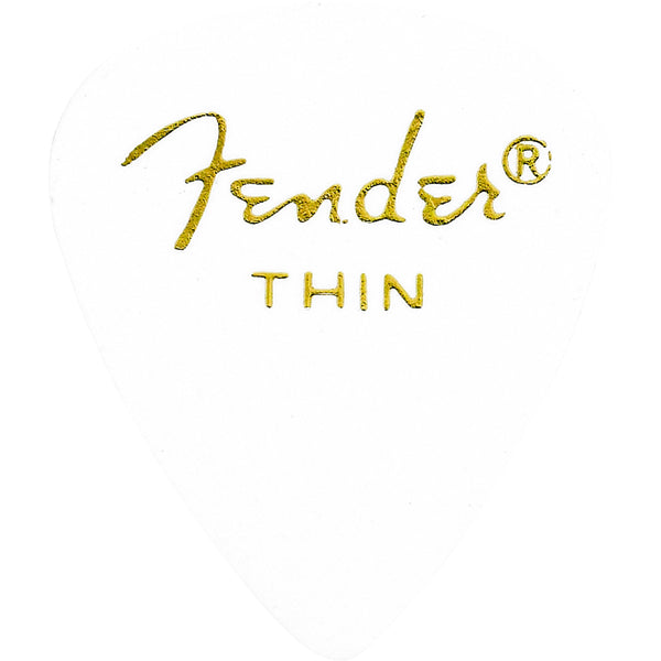Fender Guitar Pick 351 Shape Classic Celluloid 1 Gross - White - Thin, 144-Count
