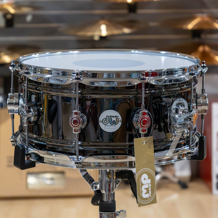 DW Design Series Metal Snare Drum 6x14 - Black Nickel Over Brass