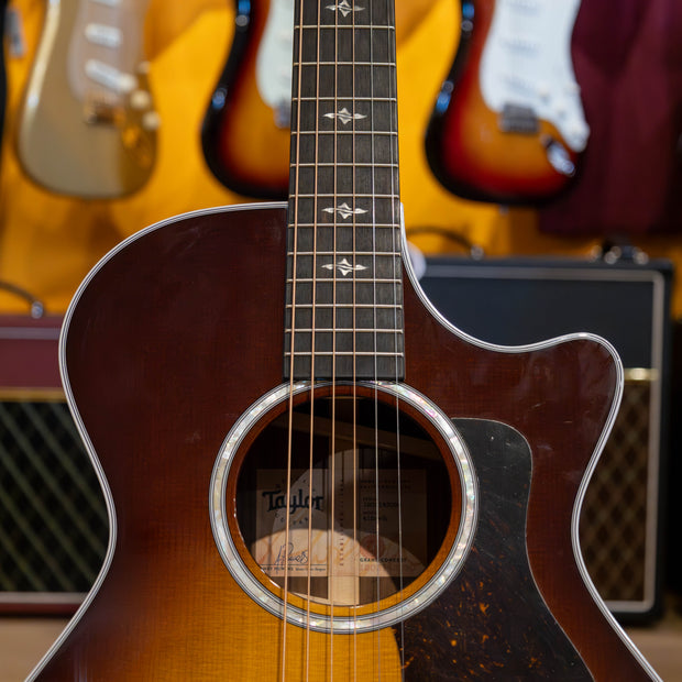 Taylor Guitars 412ce, West African Crelicam Ebony Fretboard, Expression System ® 2 Electronics, Venetian Cutaway withTaylor Deluxe Hardshell Brown Case