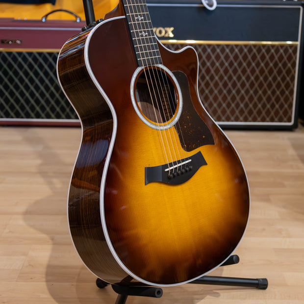 Taylor Guitars 412ce, West African Crelicam Ebony Fretboard, Expression System ® 2 Electronics, Venetian Cutaway withTaylor Deluxe Hardshell Brown Case