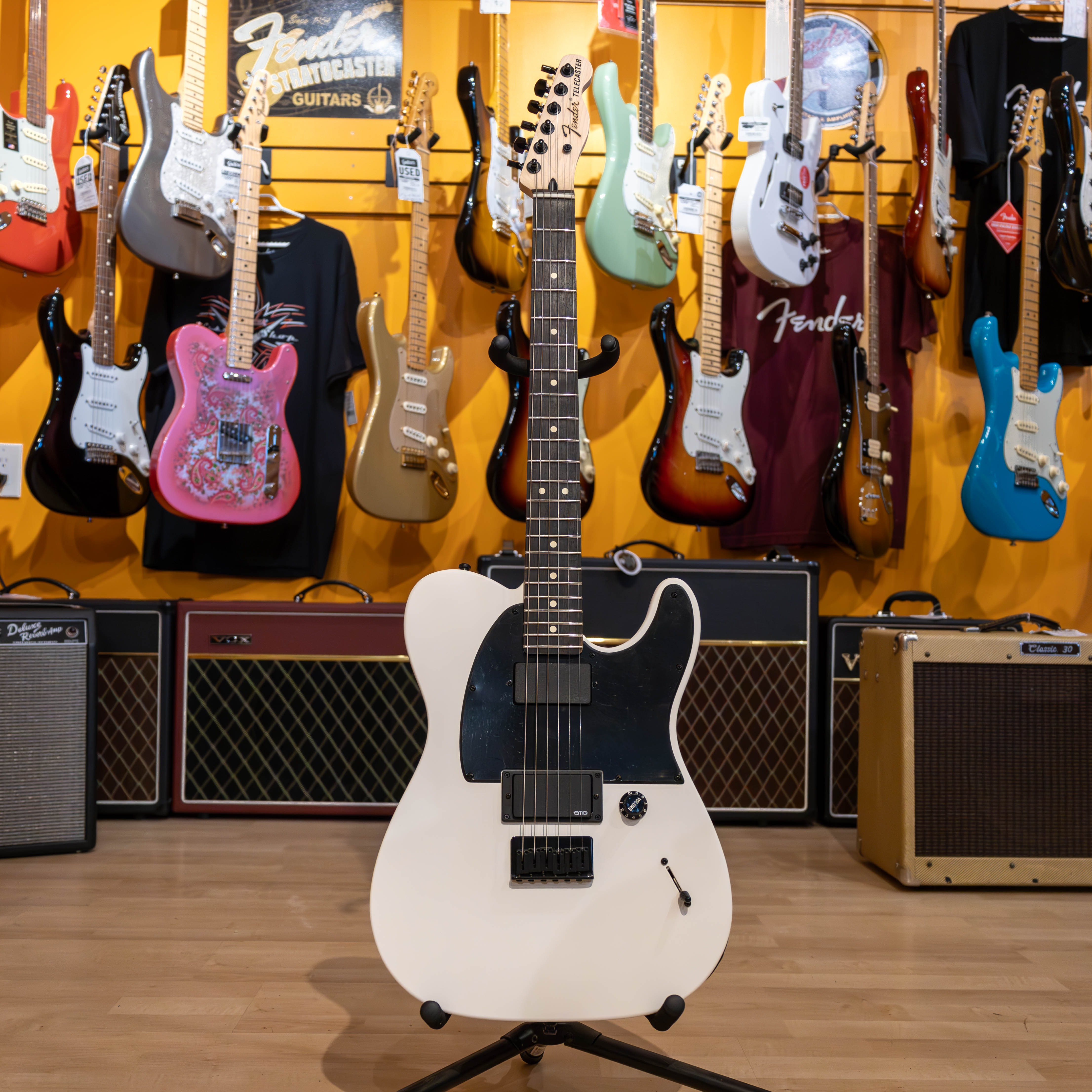 ギター FENDER Jim Root Telecaster Fender Jim Root Telecaster (Flat White) Electric Guitar – Music
