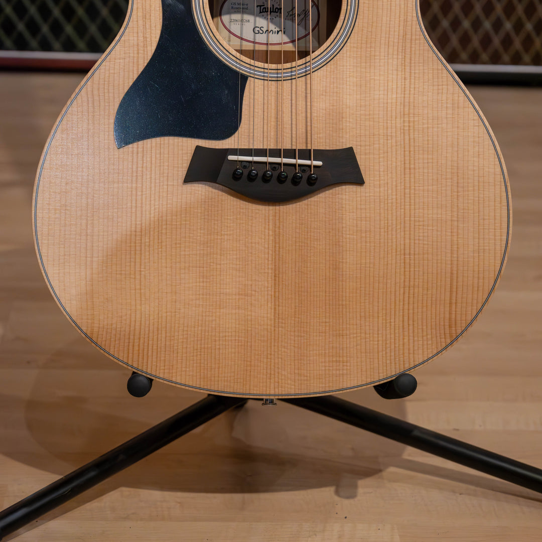 Taylor Guitars GS Mini Rosewood LH, Travel & Small-Body Guitars, West African Crelicam Ebony Fretboard,  ES-B Electronics with Gig Bag - Left Handed