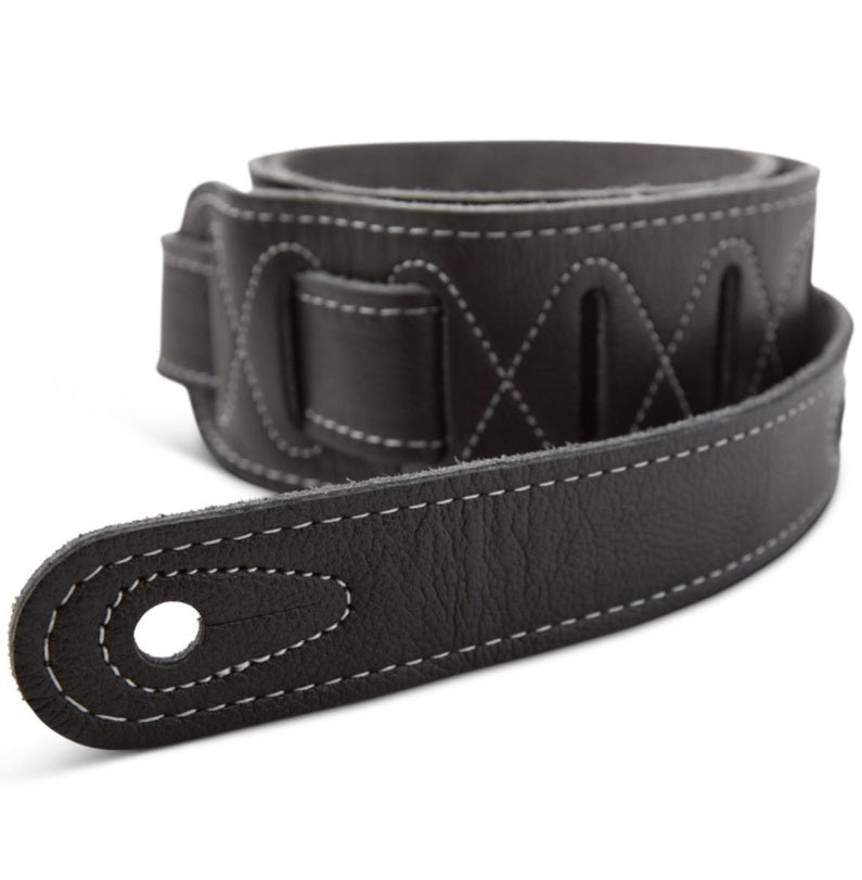 Taylor Strap,Black Leather,Suede Back,2.5" Black Leather,Silver Logo