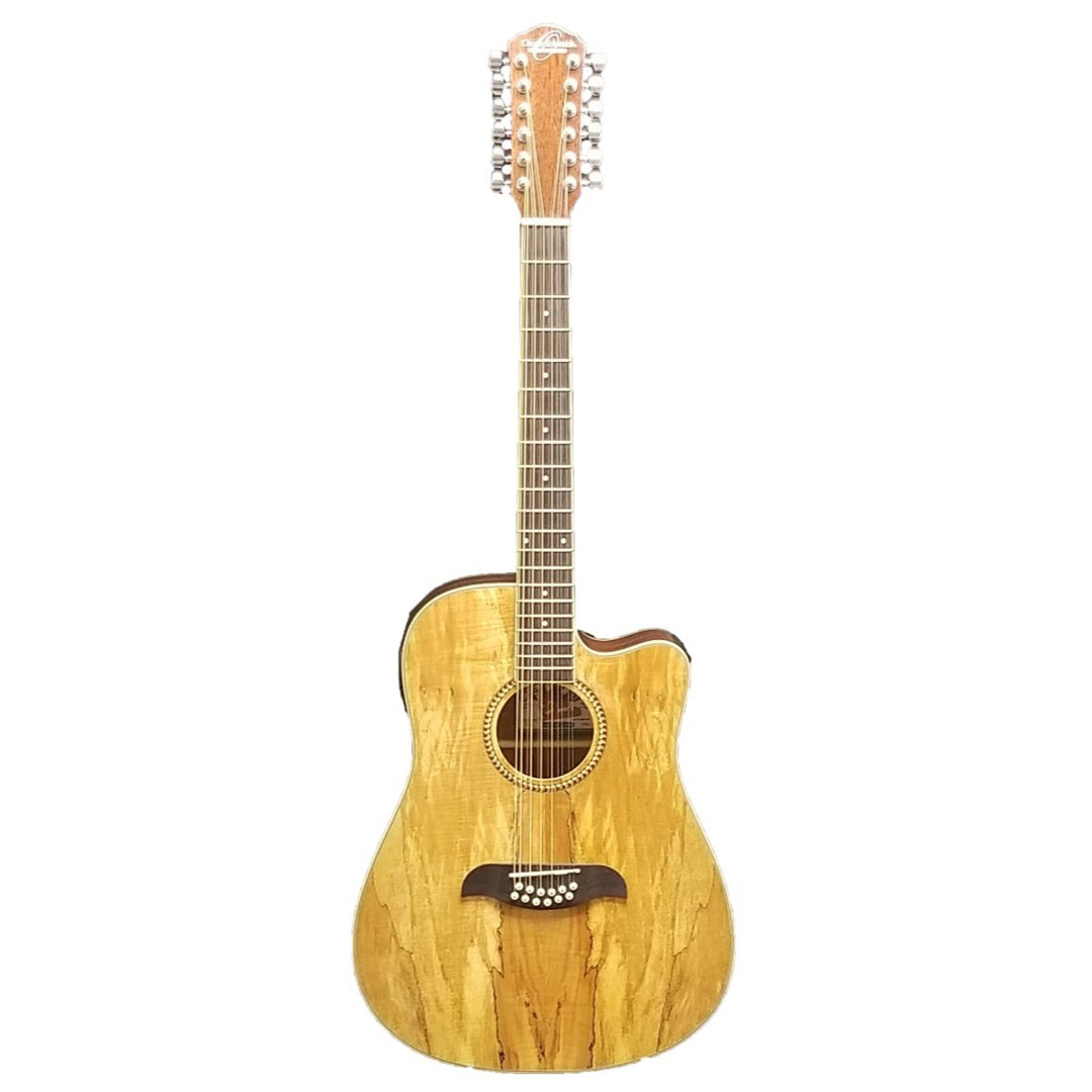 Oscar Schmidt OD312CESM-A Acoustic Guitar 12-String Dreadnought Spalted Maple Barcus Berry EQ4T