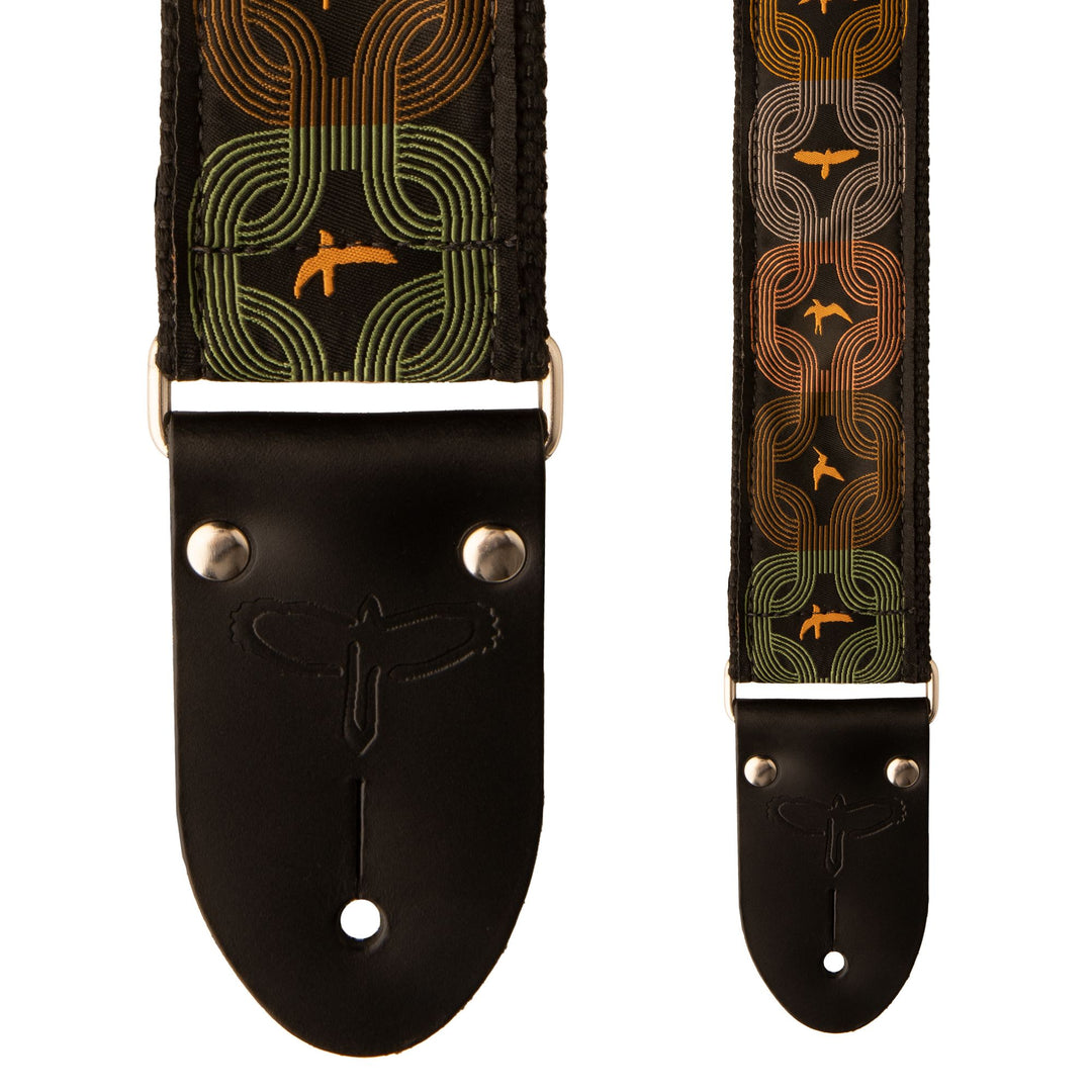 PRS Deluxe Retro Strap, Orange Birds, Custom Jacquard