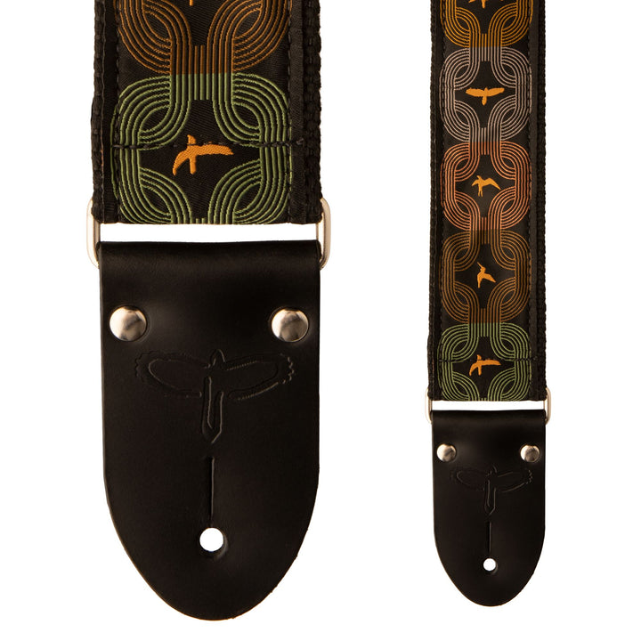 PRS Deluxe Retro Strap, Orange Birds, Custom Jacquard
