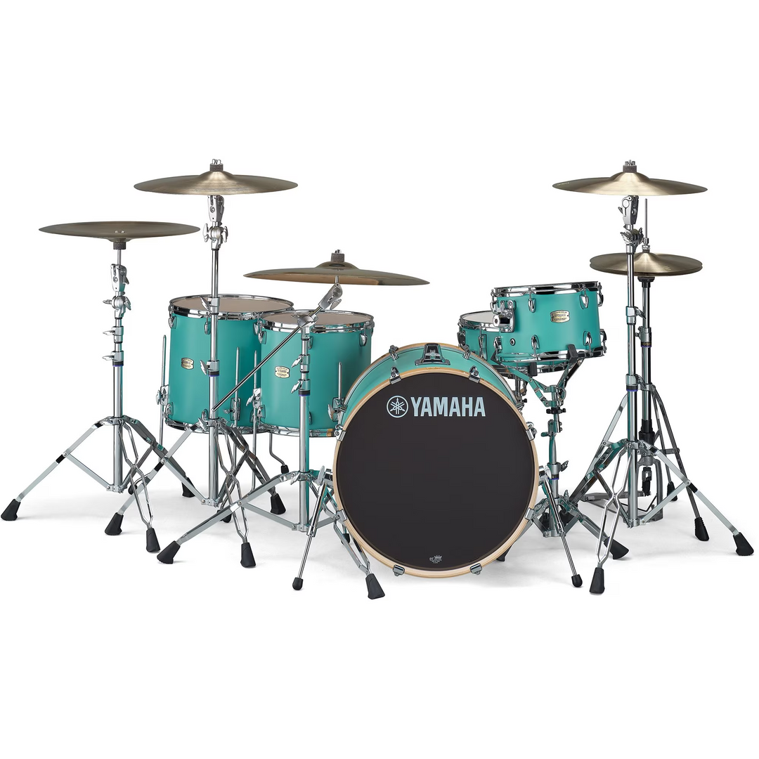 Yamaha SBX2F57 - Stage Custom Birch 5-Piece Shell Pack w/ Hardware (10x7, 12x8, 16x15ft, 14x5.5, 22x17, HW780) - MSG Matte Surf Green