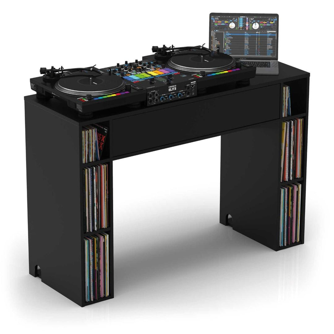 Glorious Modular Mix Station DJ Table w/ Record Storage - Black