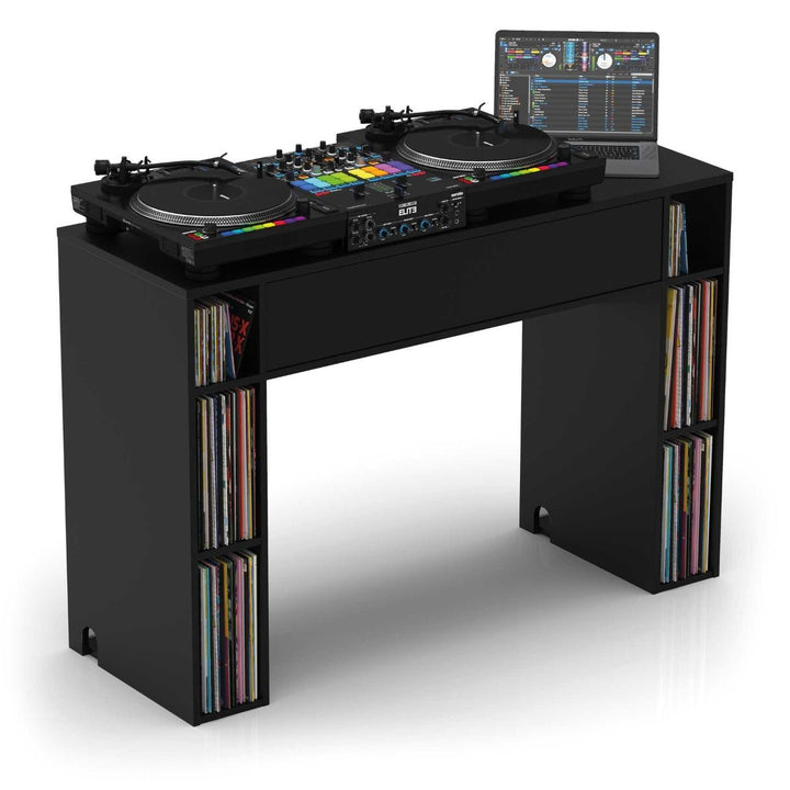 Glorious Modular Mix Station DJ Table w/ Record Storage - Black