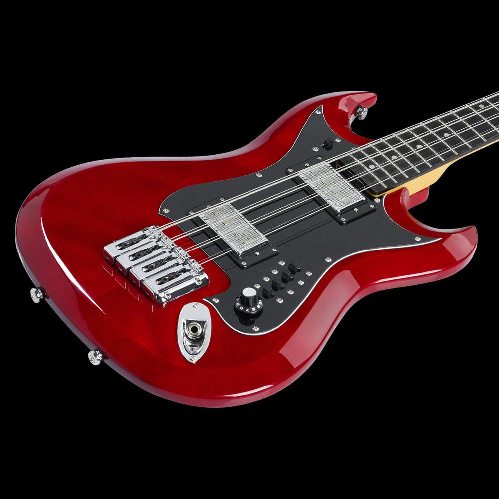 Hagstrom H8ii-wct H8ii Electric Bass - Wild Cherry Transparent