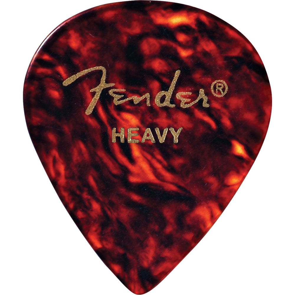 Fender 551 Shape Classic Celluloid Picks, HEAVY (12 Count) - Tortoise Shell