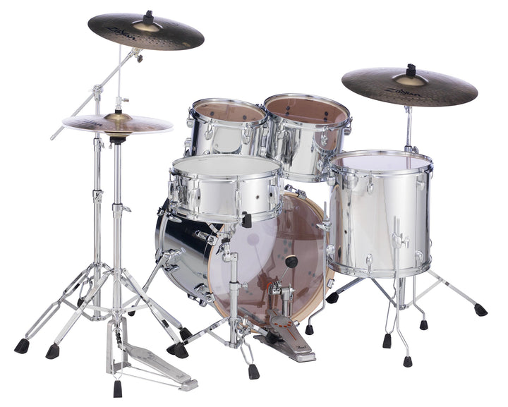 Pearl Export Exx 5-piece Drumkit & Hardware in Mirror Chrome W/ Zildjian Cymbal Pack No Throne - Exx705nzpc49
