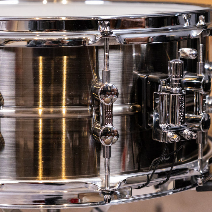 Sonor Kompressor Snare Drum 14x6 Inch, Brass, Black Nickel Plated