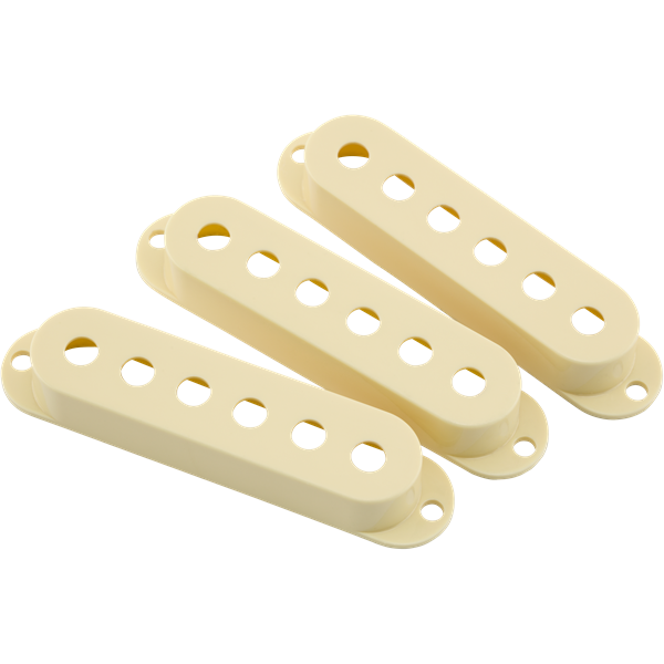 Fender Road Worn Stratocaster Pickup Covers, Aged White (3) - Aged White