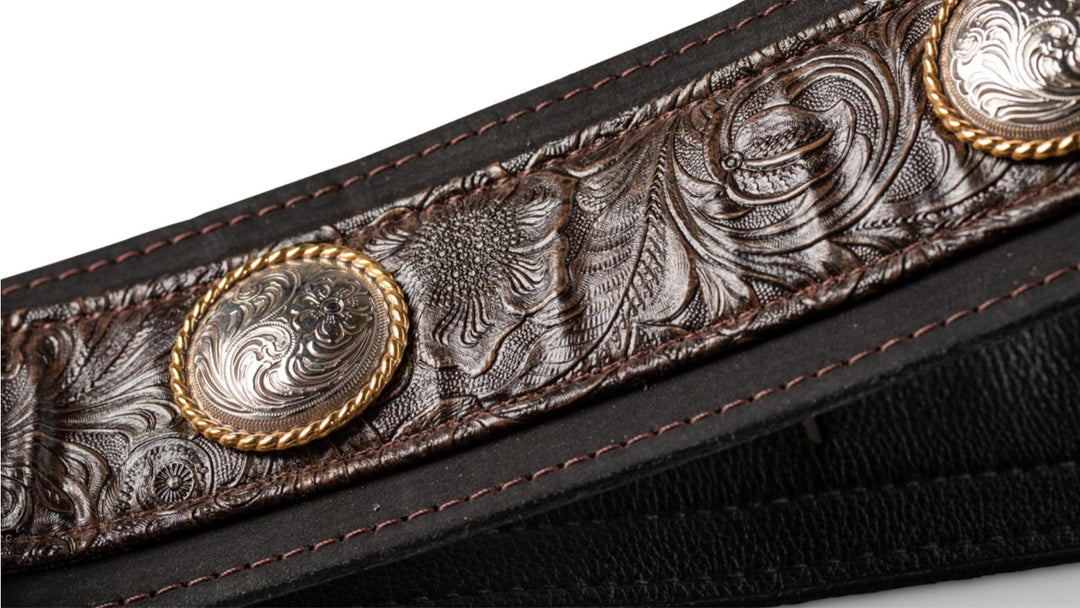 Taylor Grand Pacific Strap,Blk Lthr/Ni Concho,3"