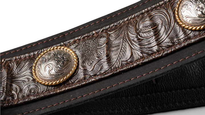 Taylor Grand Pacific Strap,Blk Lthr/Ni Concho,3"