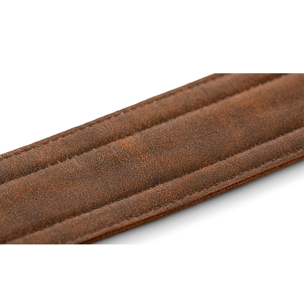 Taylor Wings Distressed Leather Guitar Strap, 2.5" - Dark Brown Leather