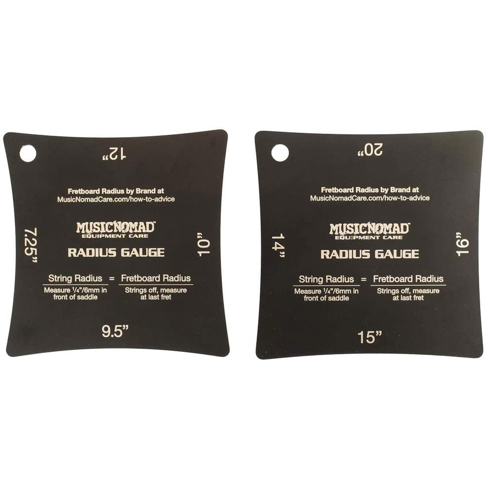 MusicNomad MN603 2pc Radius Gauge Set w/ 7.25/9.5/10/12/14/15/16/20 in.
