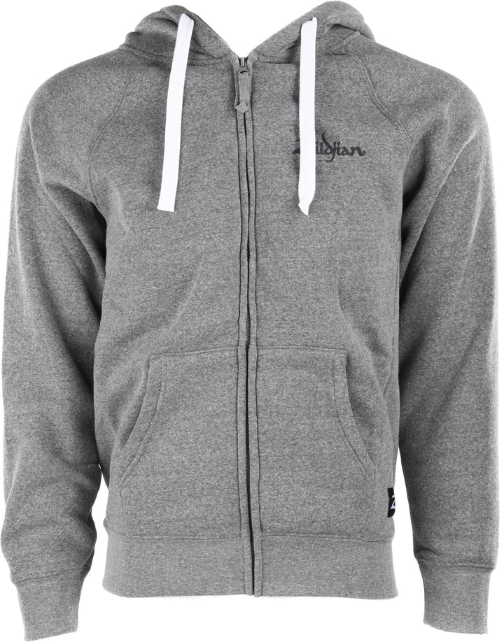 Zildjian Gray Zip Up Logo Hoodie - Large