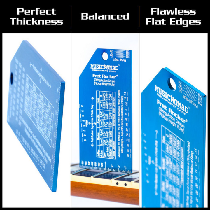 MusicNomad FRET-ROCKER+ String Action Gauge & Pickup Height Ruler