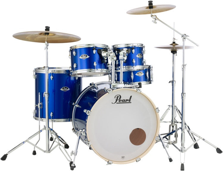 Pearl Export Exx 5-piece Drumkit & Hardware in High Voltage Blue W/ Zildjian Cymbal Pack & Throne - Exx705nzpc717-t1