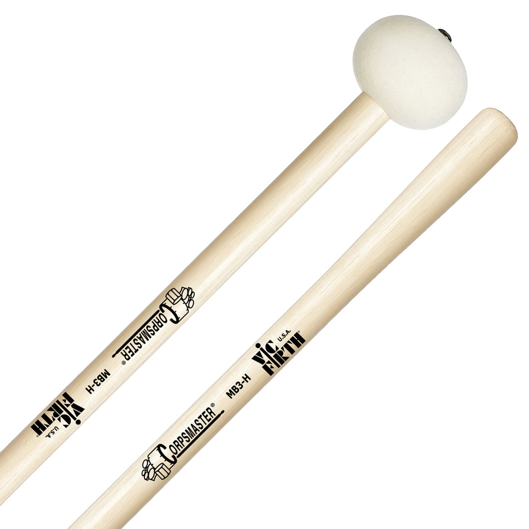 Vic Firth MB3H Corpmaster Large Hard Felt Marching Bass Drum Mallets