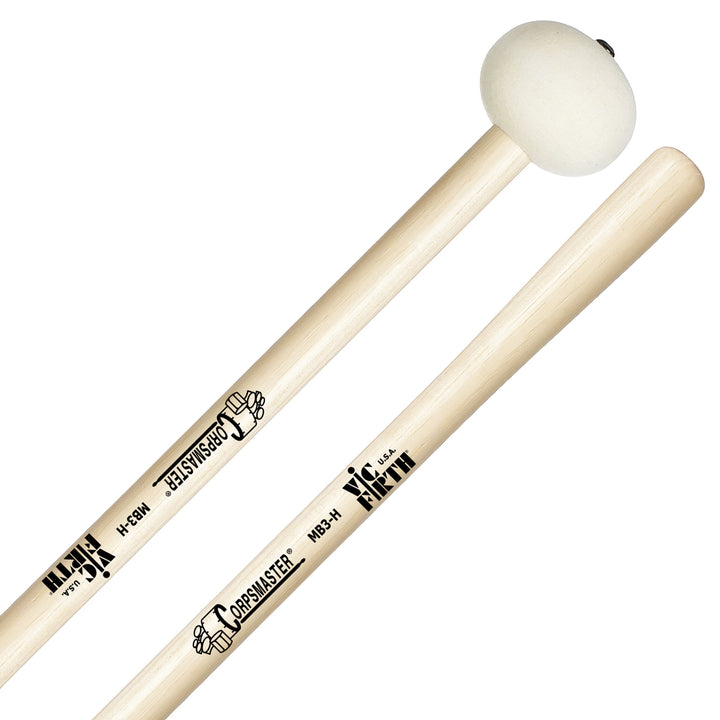 Vic Firth MB3H Corpmaster Large Hard Felt Marching Bass Drum Mallets
