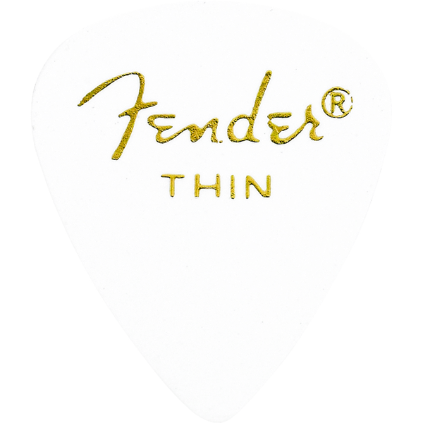 Fender Guitar Pick 351 Shape Classic Celluloid 1 Gross - White - Thin, 144-Count