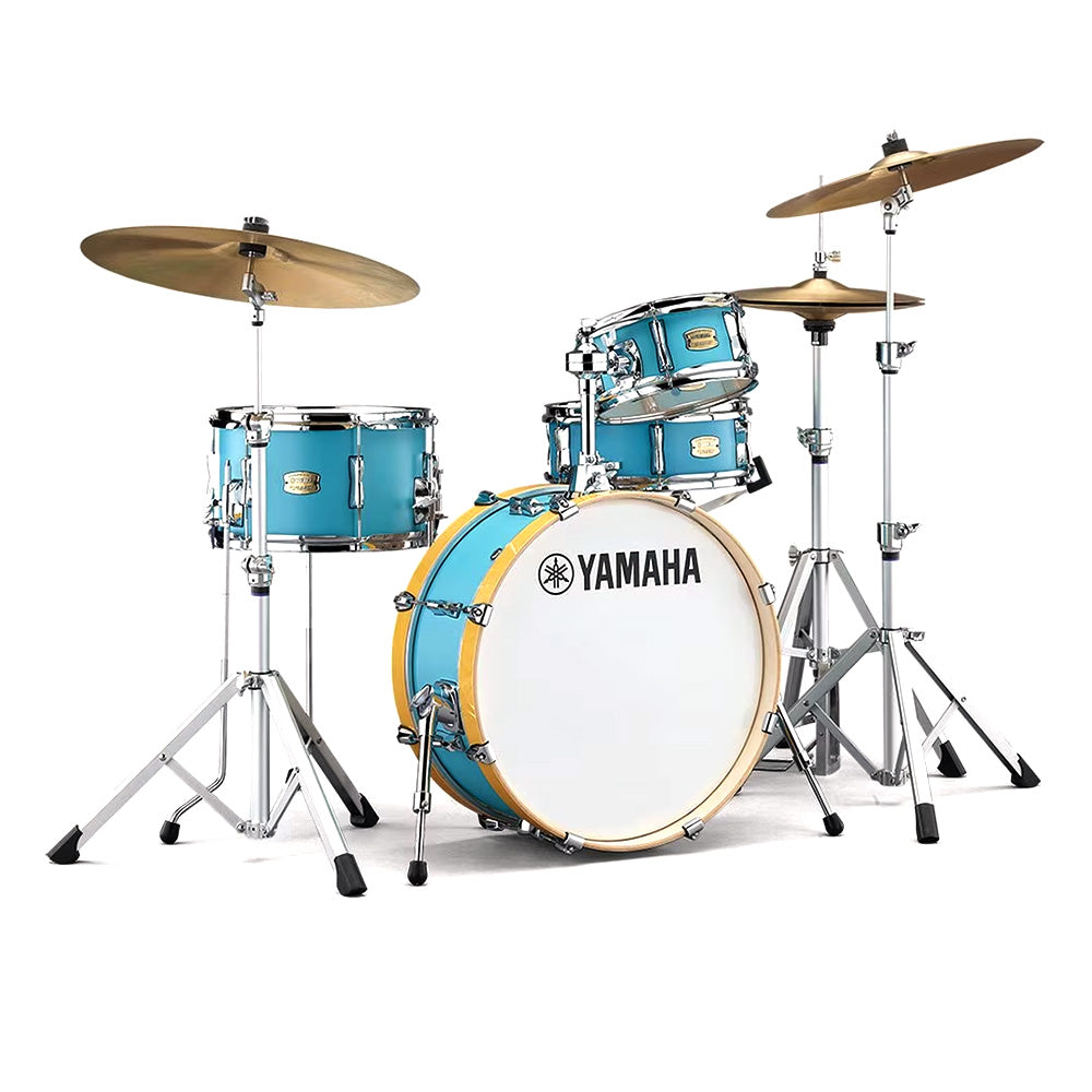 Yamaha SBX0F4H3 - Stage Custom Hip 4-Piece Drum Kit w/ Hardware (10x5, 3x8, 20x8, 13x5, HW3 Hardware) - MSG Matte Surf Green